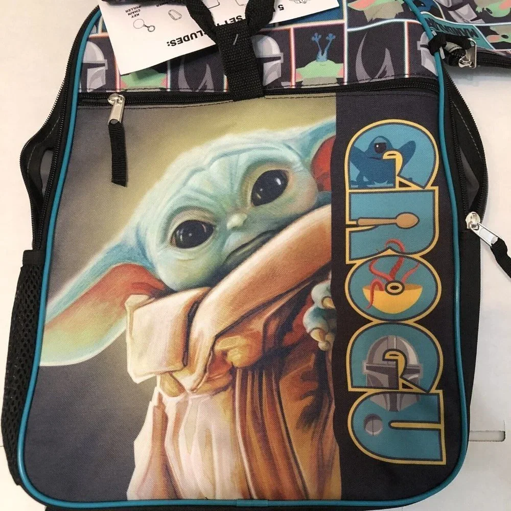 Star Wars The Mandalorian The Child Backpack and Lunch Box 5-Piece Set - New